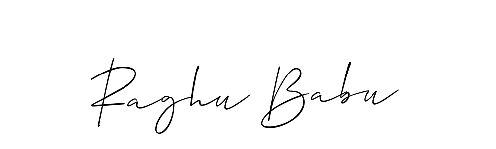 Make a beautiful signature design for name Raghu Babu. With this signature (Allison_Script) style, you can create a handwritten signature for free. Raghu Babu signature style 2 images and pictures png