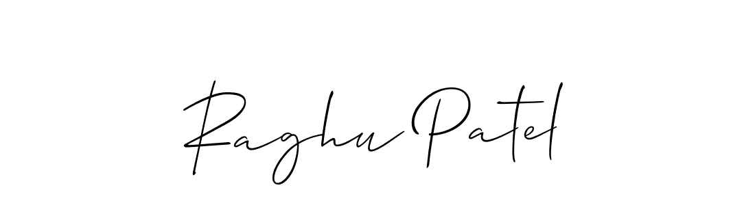 Make a beautiful signature design for name Raghu Patel. With this signature (Allison_Script) style, you can create a handwritten signature for free. Raghu Patel signature style 2 images and pictures png