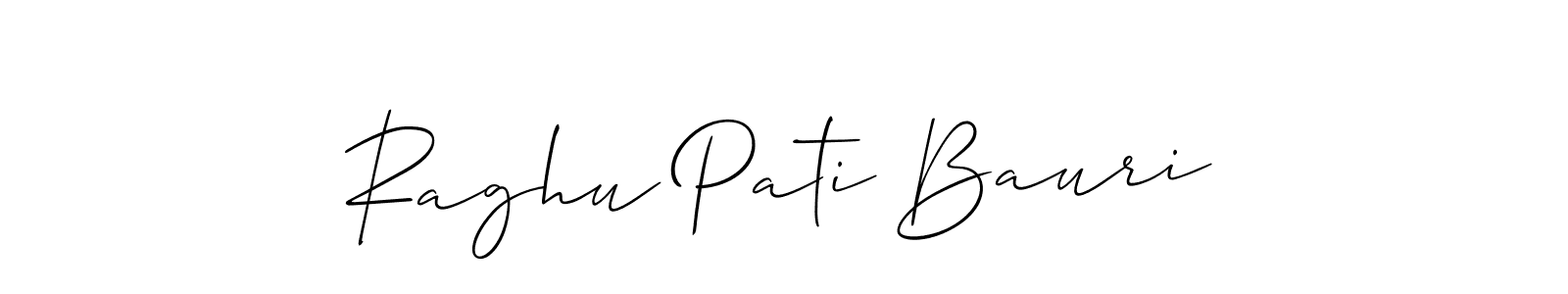 How to make Raghu Pati Bauri name signature. Use Allison_Script style for creating short signs online. This is the latest handwritten sign. Raghu Pati Bauri signature style 2 images and pictures png