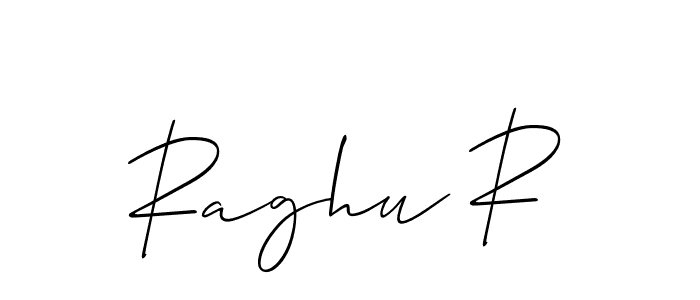 Allison_Script is a professional signature style that is perfect for those who want to add a touch of class to their signature. It is also a great choice for those who want to make their signature more unique. Get Raghu R name to fancy signature for free. Raghu R signature style 2 images and pictures png
