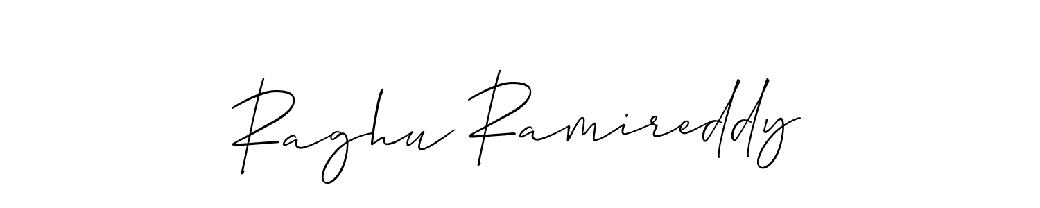 How to make Raghu Ramireddy name signature. Use Allison_Script style for creating short signs online. This is the latest handwritten sign. Raghu Ramireddy signature style 2 images and pictures png