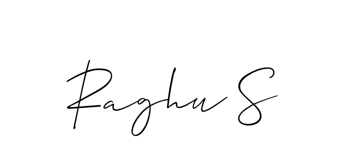 Use a signature maker to create a handwritten signature online. With this signature software, you can design (Allison_Script) your own signature for name Raghu S. Raghu S signature style 2 images and pictures png