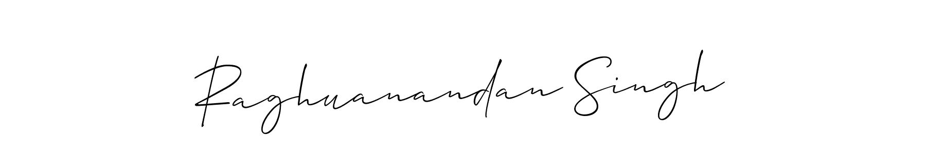 Allison_Script is a professional signature style that is perfect for those who want to add a touch of class to their signature. It is also a great choice for those who want to make their signature more unique. Get Raghuanandan Singh name to fancy signature for free. Raghuanandan Singh signature style 2 images and pictures png