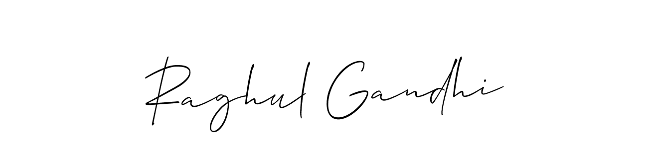 The best way (Allison_Script) to make a short signature is to pick only two or three words in your name. The name Raghul Gandhi include a total of six letters. For converting this name. Raghul Gandhi signature style 2 images and pictures png
