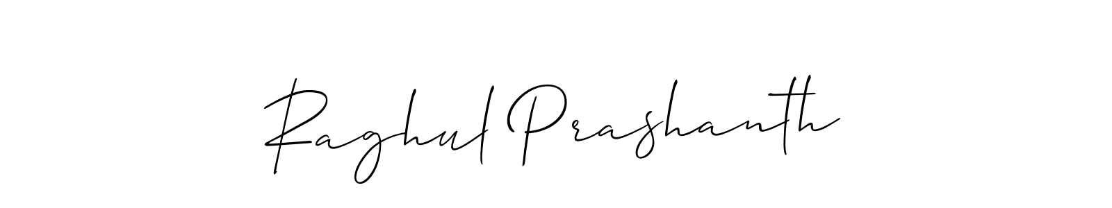 Create a beautiful signature design for name Raghul Prashanth. With this signature (Allison_Script) fonts, you can make a handwritten signature for free. Raghul Prashanth signature style 2 images and pictures png