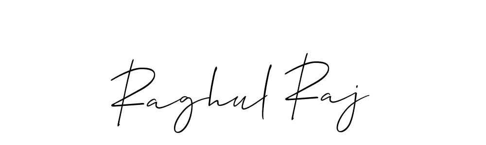 Make a beautiful signature design for name Raghul Raj. With this signature (Allison_Script) style, you can create a handwritten signature for free. Raghul Raj signature style 2 images and pictures png