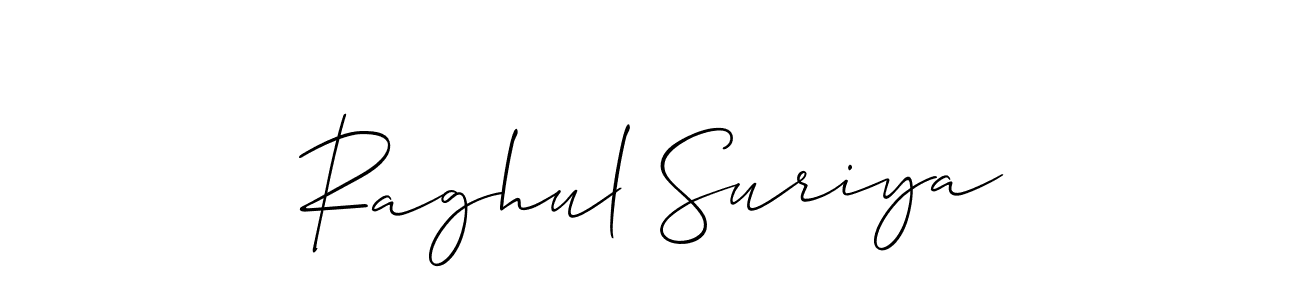 Raghul Suriya stylish signature style. Best Handwritten Sign (Allison_Script) for my name. Handwritten Signature Collection Ideas for my name Raghul Suriya. Raghul Suriya signature style 2 images and pictures png