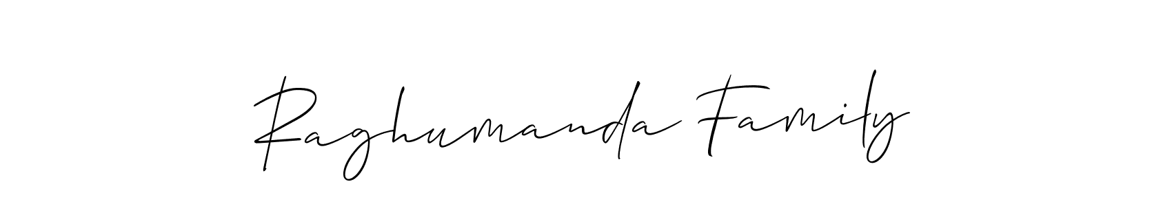 Make a short Raghumanda Family signature style. Manage your documents anywhere anytime using Allison_Script. Create and add eSignatures, submit forms, share and send files easily. Raghumanda Family signature style 2 images and pictures png