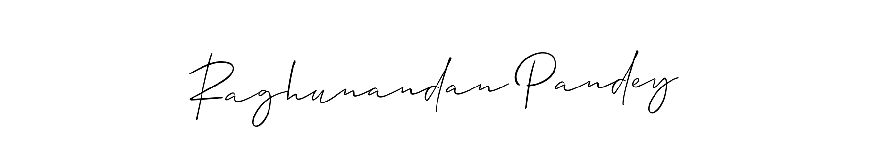 Make a short Raghunandan Pandey signature style. Manage your documents anywhere anytime using Allison_Script. Create and add eSignatures, submit forms, share and send files easily. Raghunandan Pandey signature style 2 images and pictures png