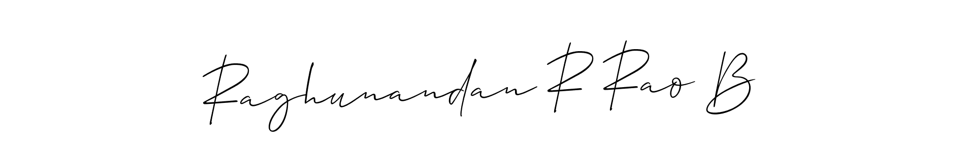 Also we have Raghunandan R Rao B name is the best signature style. Create professional handwritten signature collection using Allison_Script autograph style. Raghunandan R Rao B signature style 2 images and pictures png