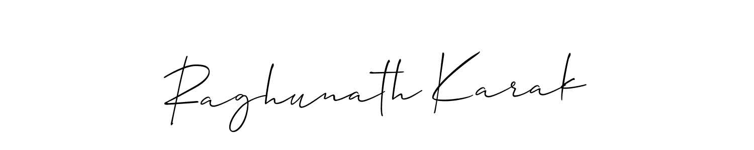 How to make Raghunath Karak name signature. Use Allison_Script style for creating short signs online. This is the latest handwritten sign. Raghunath Karak signature style 2 images and pictures png