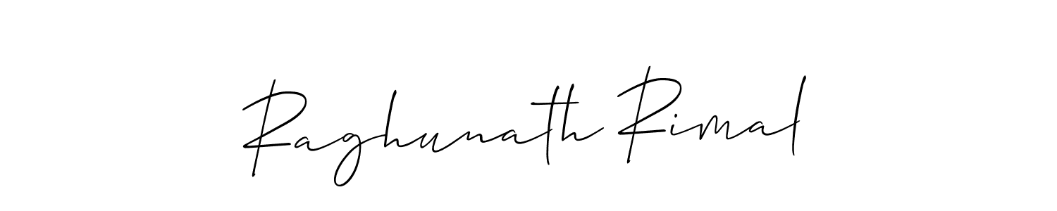 Design your own signature with our free online signature maker. With this signature software, you can create a handwritten (Allison_Script) signature for name Raghunath Rimal. Raghunath Rimal signature style 2 images and pictures png