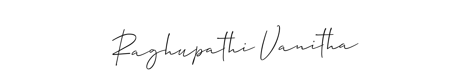 Allison_Script is a professional signature style that is perfect for those who want to add a touch of class to their signature. It is also a great choice for those who want to make their signature more unique. Get Raghupathi Vanitha name to fancy signature for free. Raghupathi Vanitha signature style 2 images and pictures png