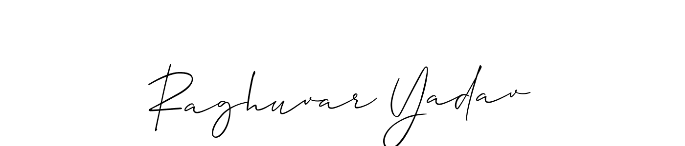 Make a beautiful signature design for name Raghuvar Yadav. With this signature (Allison_Script) style, you can create a handwritten signature for free. Raghuvar Yadav signature style 2 images and pictures png
