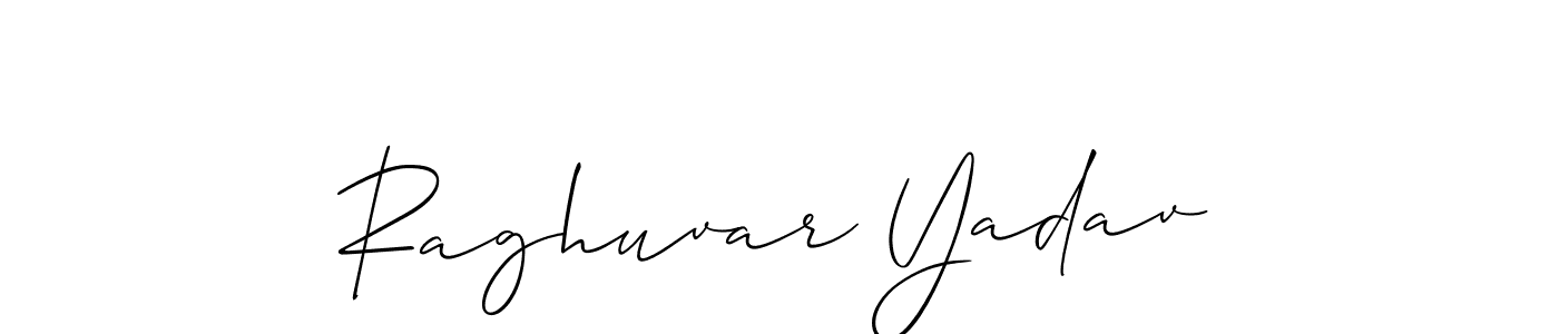 Create a beautiful signature design for name Raghuvar Yadav. With this signature (Allison_Script) fonts, you can make a handwritten signature for free. Raghuvar Yadav signature style 2 images and pictures png