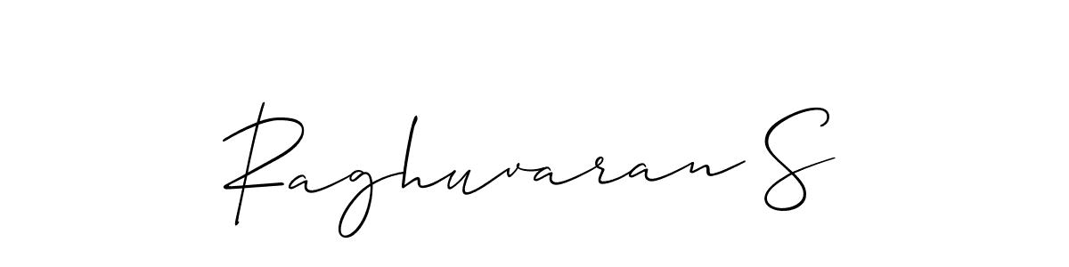 This is the best signature style for the Raghuvaran S name. Also you like these signature font (Allison_Script). Mix name signature. Raghuvaran S signature style 2 images and pictures png