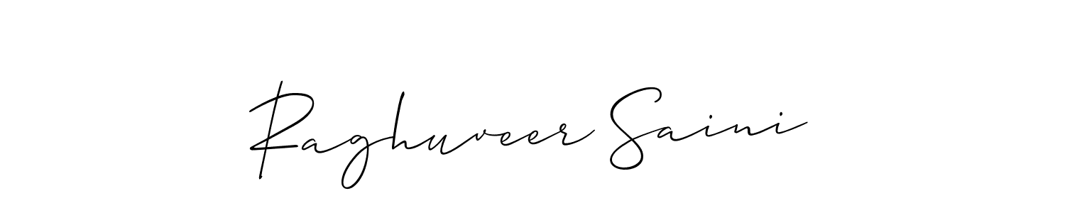 Allison_Script is a professional signature style that is perfect for those who want to add a touch of class to their signature. It is also a great choice for those who want to make their signature more unique. Get Raghuveer Saini name to fancy signature for free. Raghuveer Saini signature style 2 images and pictures png