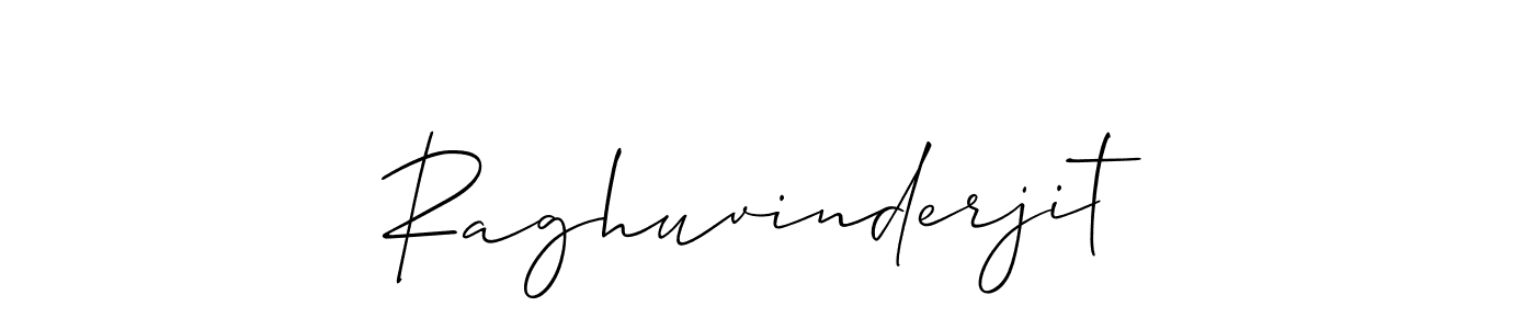 How to make Raghuvinderjit name signature. Use Allison_Script style for creating short signs online. This is the latest handwritten sign. Raghuvinderjit signature style 2 images and pictures png