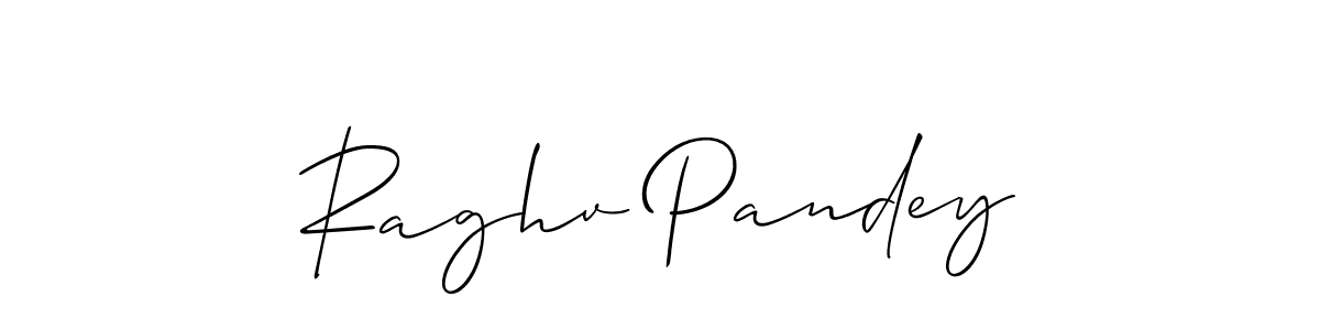 The best way (Allison_Script) to make a short signature is to pick only two or three words in your name. The name Raghv Pandey include a total of six letters. For converting this name. Raghv Pandey signature style 2 images and pictures png