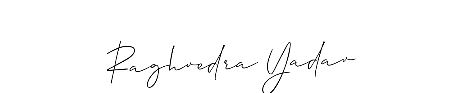 How to make Raghvedra Yadav name signature. Use Allison_Script style for creating short signs online. This is the latest handwritten sign. Raghvedra Yadav signature style 2 images and pictures png