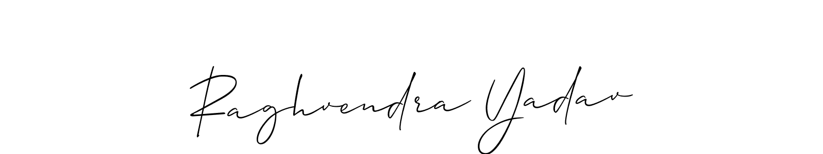 if you are searching for the best signature style for your name Raghvendra Yadav. so please give up your signature search. here we have designed multiple signature styles  using Allison_Script. Raghvendra Yadav signature style 2 images and pictures png
