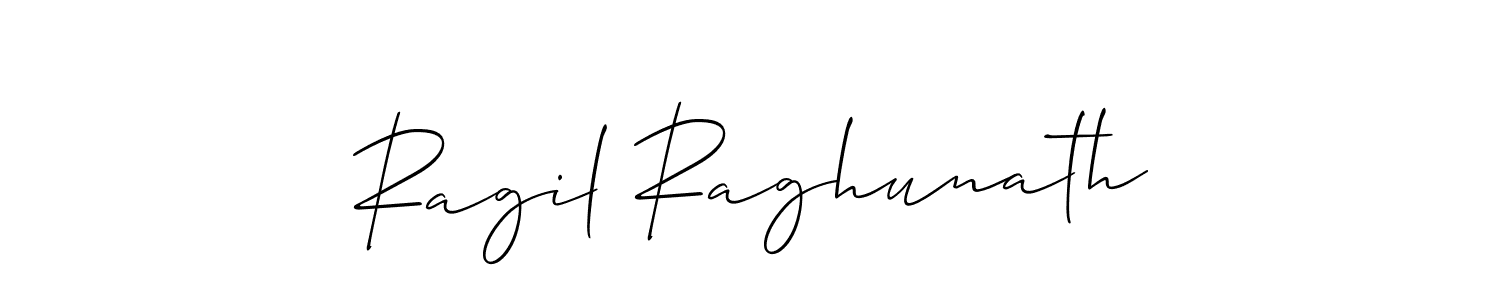 Use a signature maker to create a handwritten signature online. With this signature software, you can design (Allison_Script) your own signature for name Ragil Raghunath. Ragil Raghunath signature style 2 images and pictures png