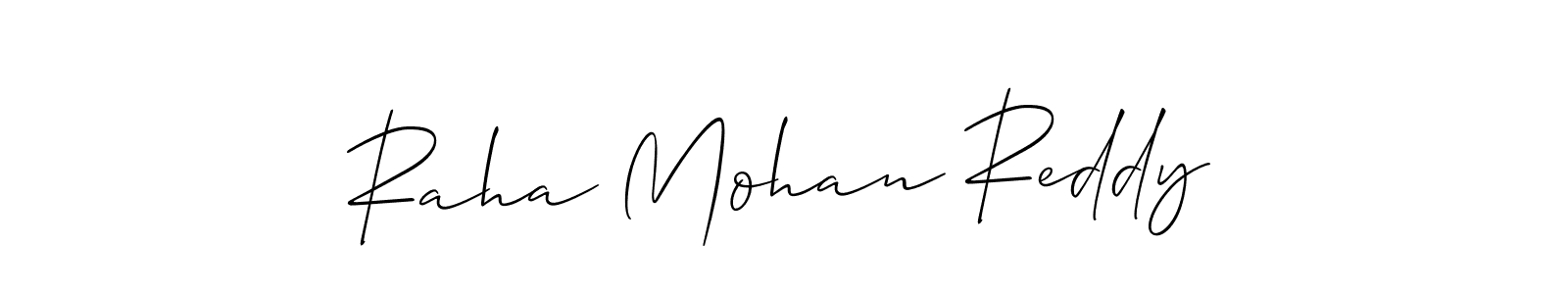 if you are searching for the best signature style for your name Raha Mohan Reddy. so please give up your signature search. here we have designed multiple signature styles  using Allison_Script. Raha Mohan Reddy signature style 2 images and pictures png