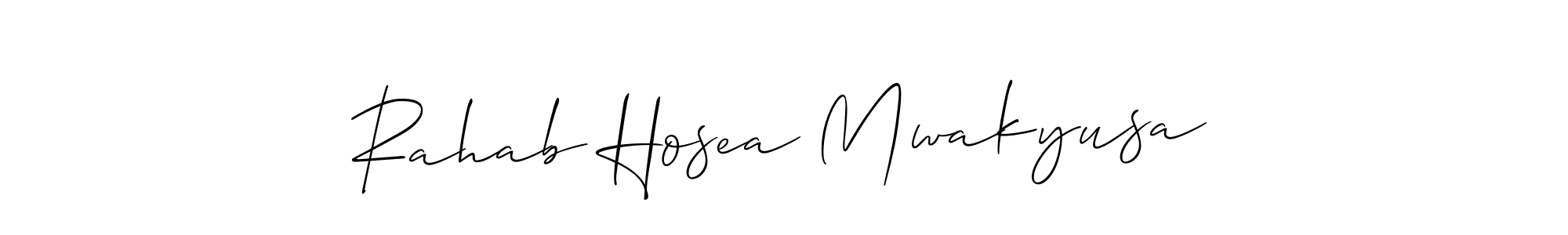 Also You can easily find your signature by using the search form. We will create Rahab Hosea Mwakyusa name handwritten signature images for you free of cost using Allison_Script sign style. Rahab Hosea Mwakyusa signature style 2 images and pictures png