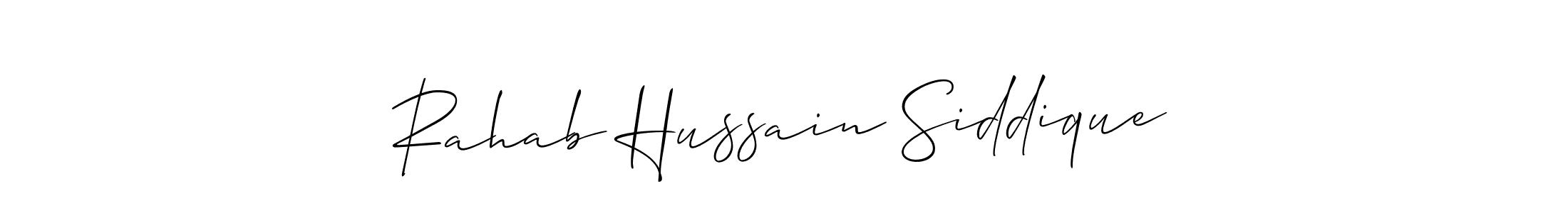 Also we have Rahab Hussain Siddique name is the best signature style. Create professional handwritten signature collection using Allison_Script autograph style. Rahab Hussain Siddique signature style 2 images and pictures png