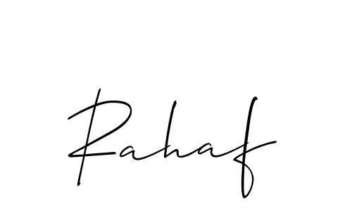 Make a beautiful signature design for name Rahaf. With this signature (Allison_Script) style, you can create a handwritten signature for free. Rahaf signature style 2 images and pictures png