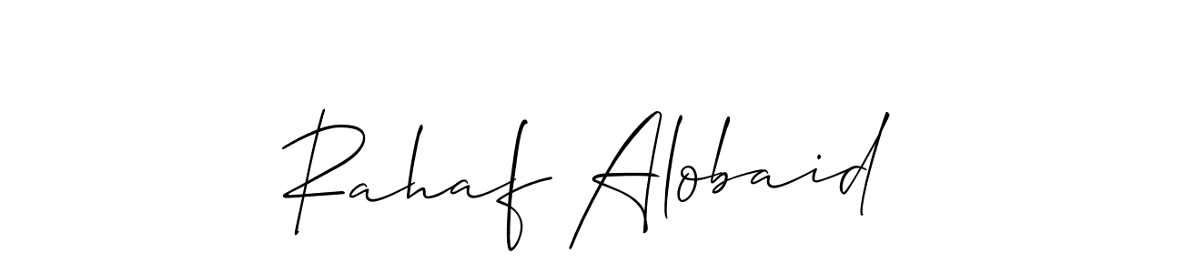 Rahaf Alobaid stylish signature style. Best Handwritten Sign (Allison_Script) for my name. Handwritten Signature Collection Ideas for my name Rahaf Alobaid. Rahaf Alobaid signature style 2 images and pictures png