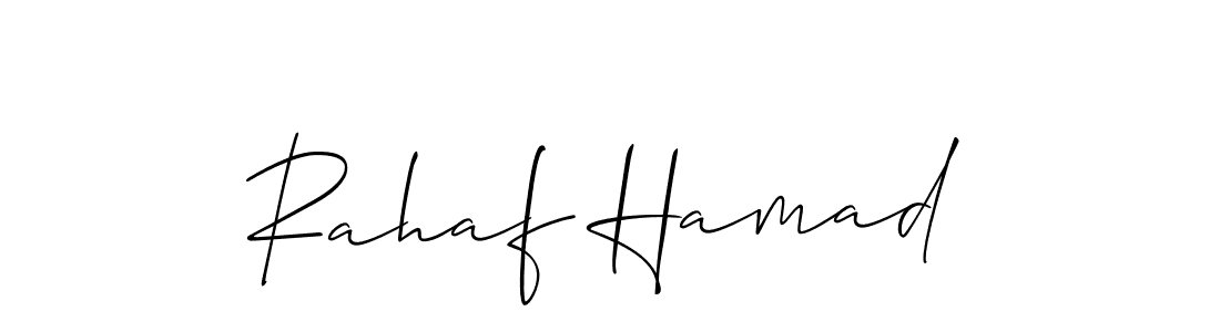 Use a signature maker to create a handwritten signature online. With this signature software, you can design (Allison_Script) your own signature for name Rahaf Hamad. Rahaf Hamad signature style 2 images and pictures png