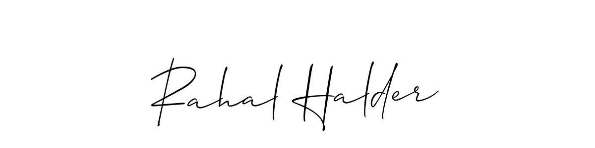 This is the best signature style for the Rahal Halder name. Also you like these signature font (Allison_Script). Mix name signature. Rahal Halder signature style 2 images and pictures png