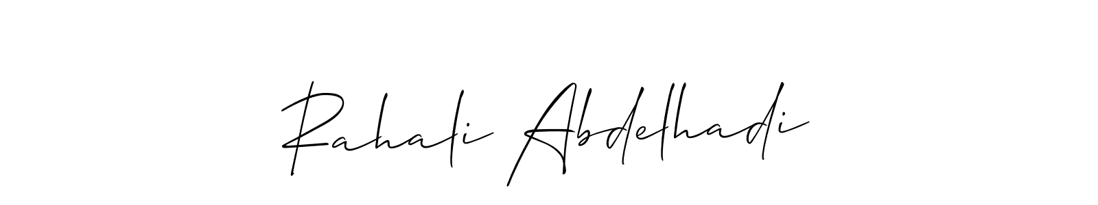 It looks lik you need a new signature style for name Rahali Abdelhadi. Design unique handwritten (Allison_Script) signature with our free signature maker in just a few clicks. Rahali Abdelhadi signature style 2 images and pictures png