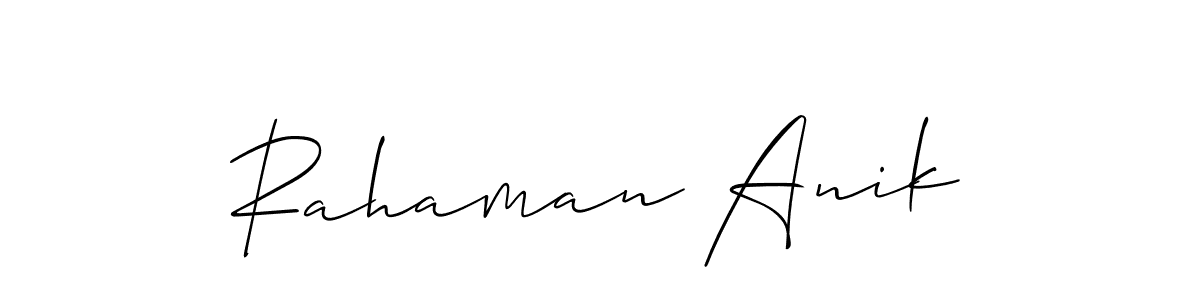 How to make Rahaman Anik signature? Allison_Script is a professional autograph style. Create handwritten signature for Rahaman Anik name. Rahaman Anik signature style 2 images and pictures png