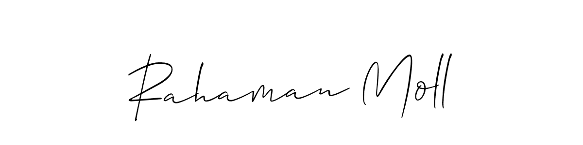 Similarly Allison_Script is the best handwritten signature design. Signature creator online .You can use it as an online autograph creator for name Rahaman Moll. Rahaman Moll signature style 2 images and pictures png