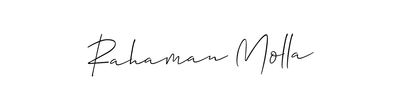 How to make Rahaman Molla name signature. Use Allison_Script style for creating short signs online. This is the latest handwritten sign. Rahaman Molla signature style 2 images and pictures png