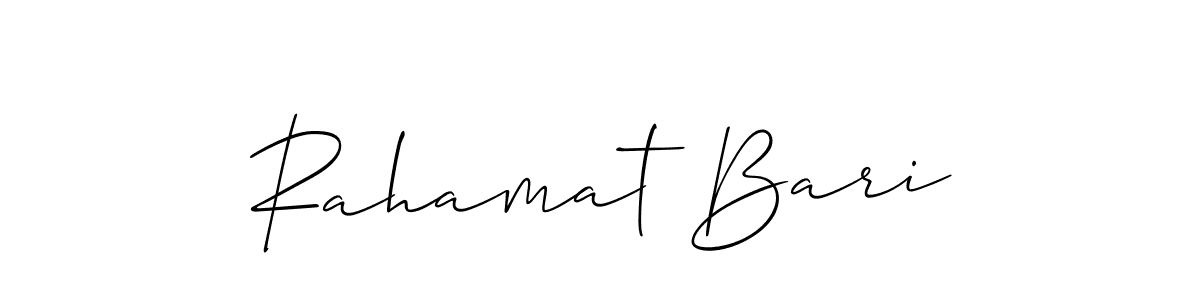 if you are searching for the best signature style for your name Rahamat Bari. so please give up your signature search. here we have designed multiple signature styles  using Allison_Script. Rahamat Bari signature style 2 images and pictures png