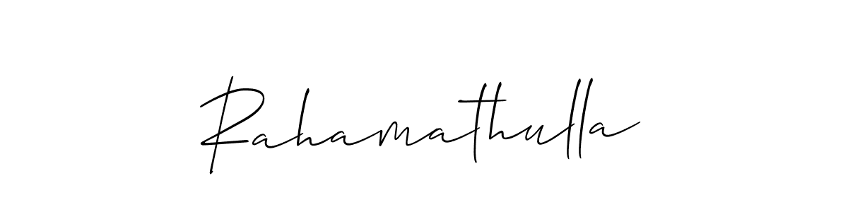 How to make Rahamathulla signature? Allison_Script is a professional autograph style. Create handwritten signature for Rahamathulla name. Rahamathulla signature style 2 images and pictures png