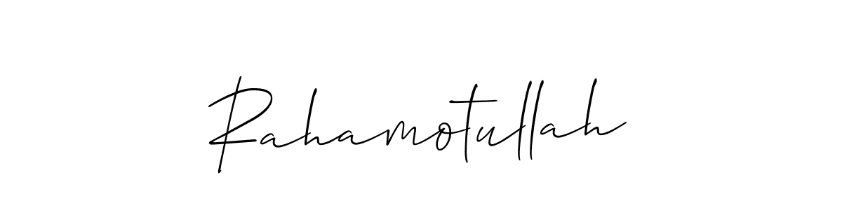 The best way (Allison_Script) to make a short signature is to pick only two or three words in your name. The name Rahamotullah include a total of six letters. For converting this name. Rahamotullah signature style 2 images and pictures png