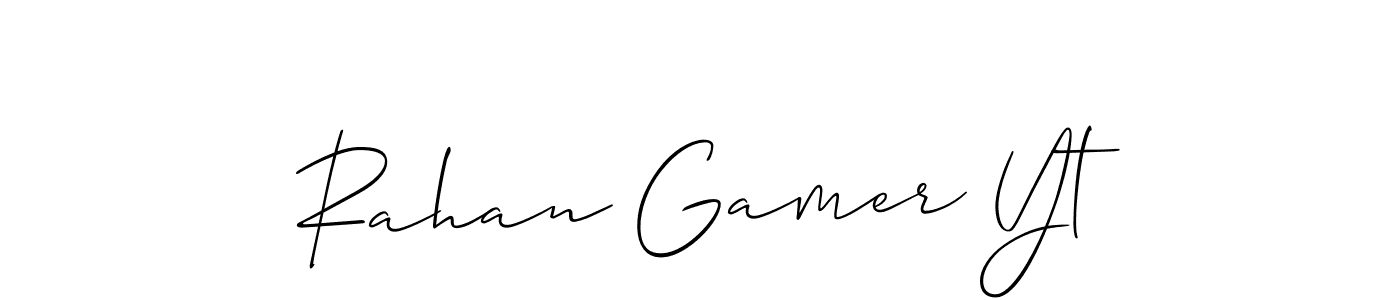 Design your own signature with our free online signature maker. With this signature software, you can create a handwritten (Allison_Script) signature for name Rahan Gamer Yt. Rahan Gamer Yt signature style 2 images and pictures png