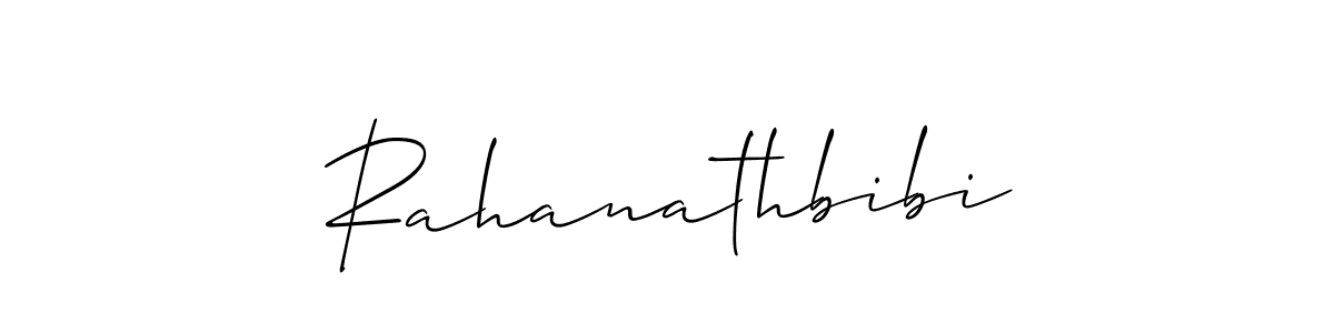 if you are searching for the best signature style for your name Rahanathbibi. so please give up your signature search. here we have designed multiple signature styles  using Allison_Script. Rahanathbibi signature style 2 images and pictures png