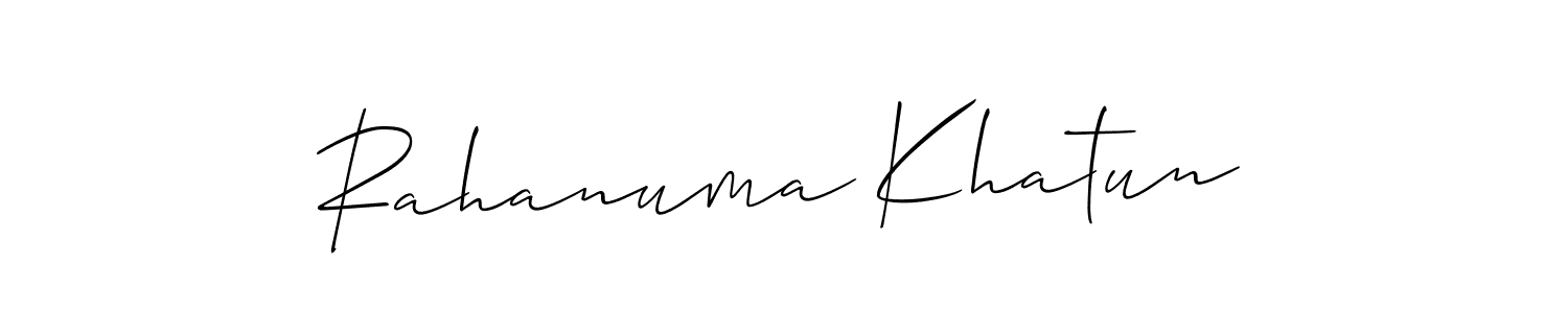 if you are searching for the best signature style for your name Rahanuma Khatun. so please give up your signature search. here we have designed multiple signature styles  using Allison_Script. Rahanuma Khatun signature style 2 images and pictures png