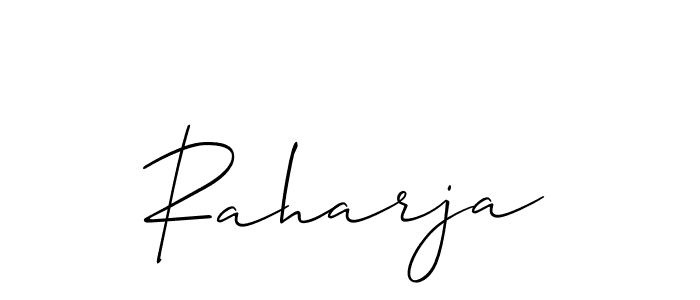 Allison_Script is a professional signature style that is perfect for those who want to add a touch of class to their signature. It is also a great choice for those who want to make their signature more unique. Get Raharja name to fancy signature for free. Raharja signature style 2 images and pictures png