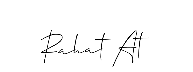 Make a beautiful signature design for name Rahat At. With this signature (Allison_Script) style, you can create a handwritten signature for free. Rahat At signature style 2 images and pictures png