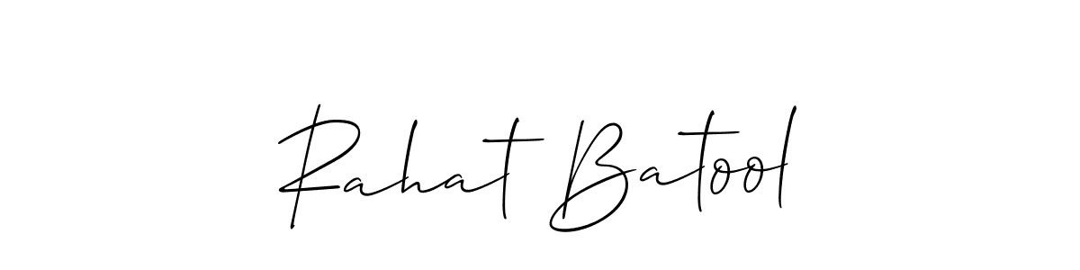 This is the best signature style for the Rahat Batool name. Also you like these signature font (Allison_Script). Mix name signature. Rahat Batool signature style 2 images and pictures png