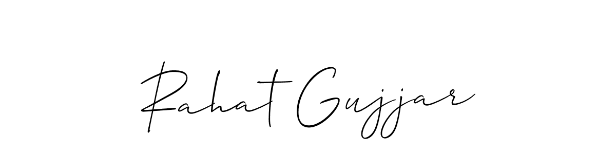 It looks lik you need a new signature style for name Rahat Gujjar. Design unique handwritten (Allison_Script) signature with our free signature maker in just a few clicks. Rahat Gujjar signature style 2 images and pictures png
