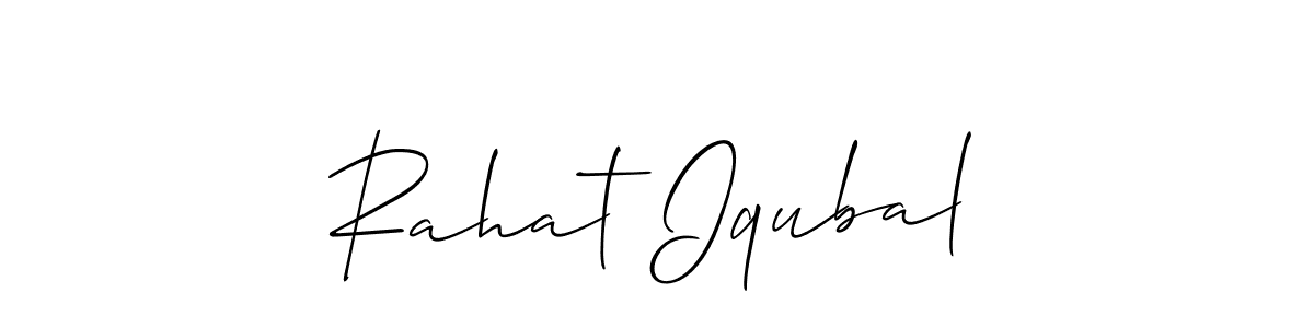 Also we have Rahat Iqubal name is the best signature style. Create professional handwritten signature collection using Allison_Script autograph style. Rahat Iqubal signature style 2 images and pictures png
