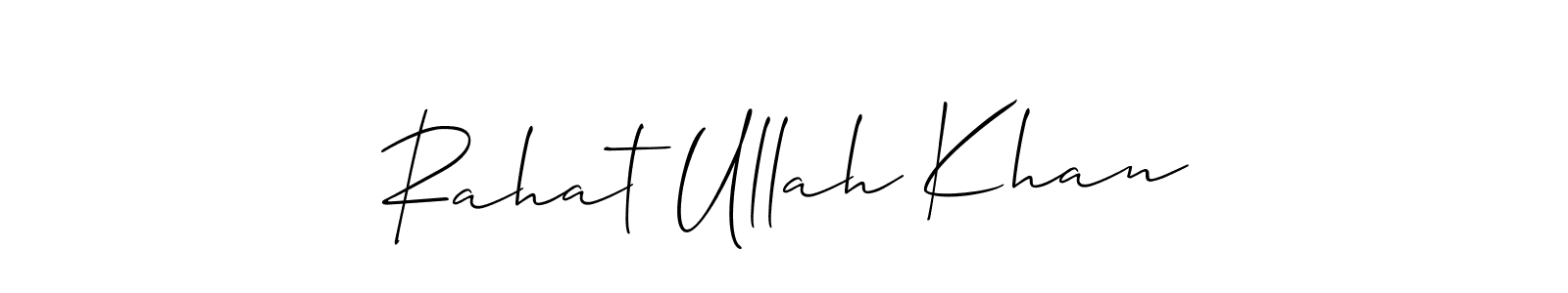 Create a beautiful signature design for name Rahat Ullah Khan. With this signature (Allison_Script) fonts, you can make a handwritten signature for free. Rahat Ullah Khan signature style 2 images and pictures png