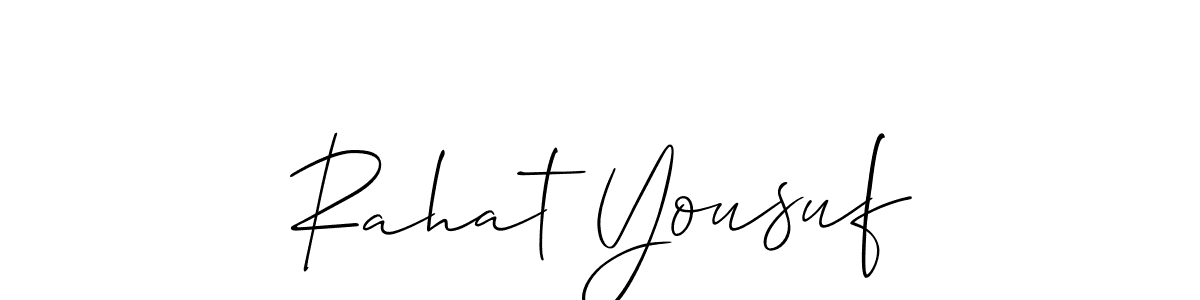 Use a signature maker to create a handwritten signature online. With this signature software, you can design (Allison_Script) your own signature for name Rahat Yousuf. Rahat Yousuf signature style 2 images and pictures png